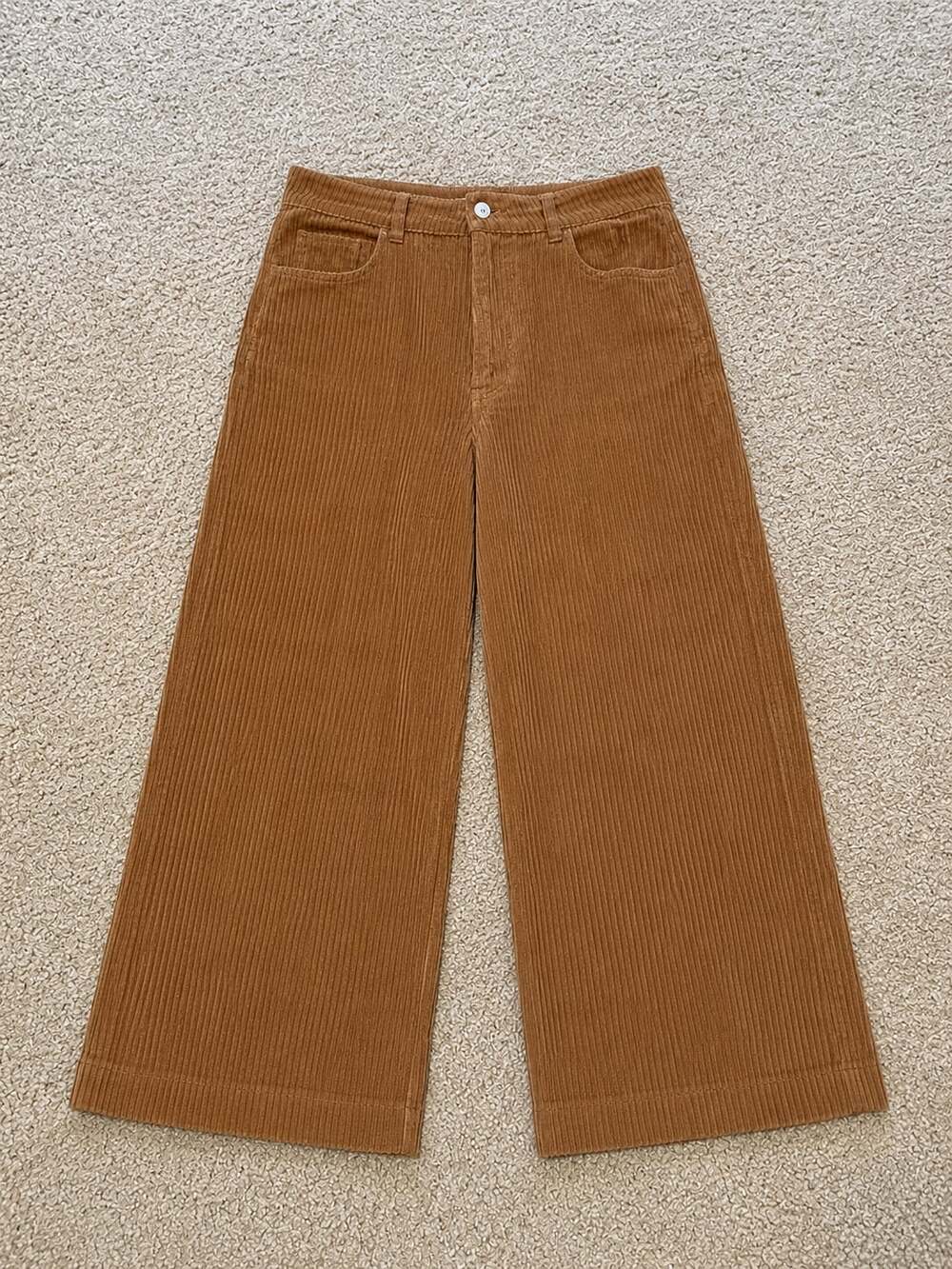 COMUNE Logan Brown Wide Leg Corduroy Trousers, Size 30